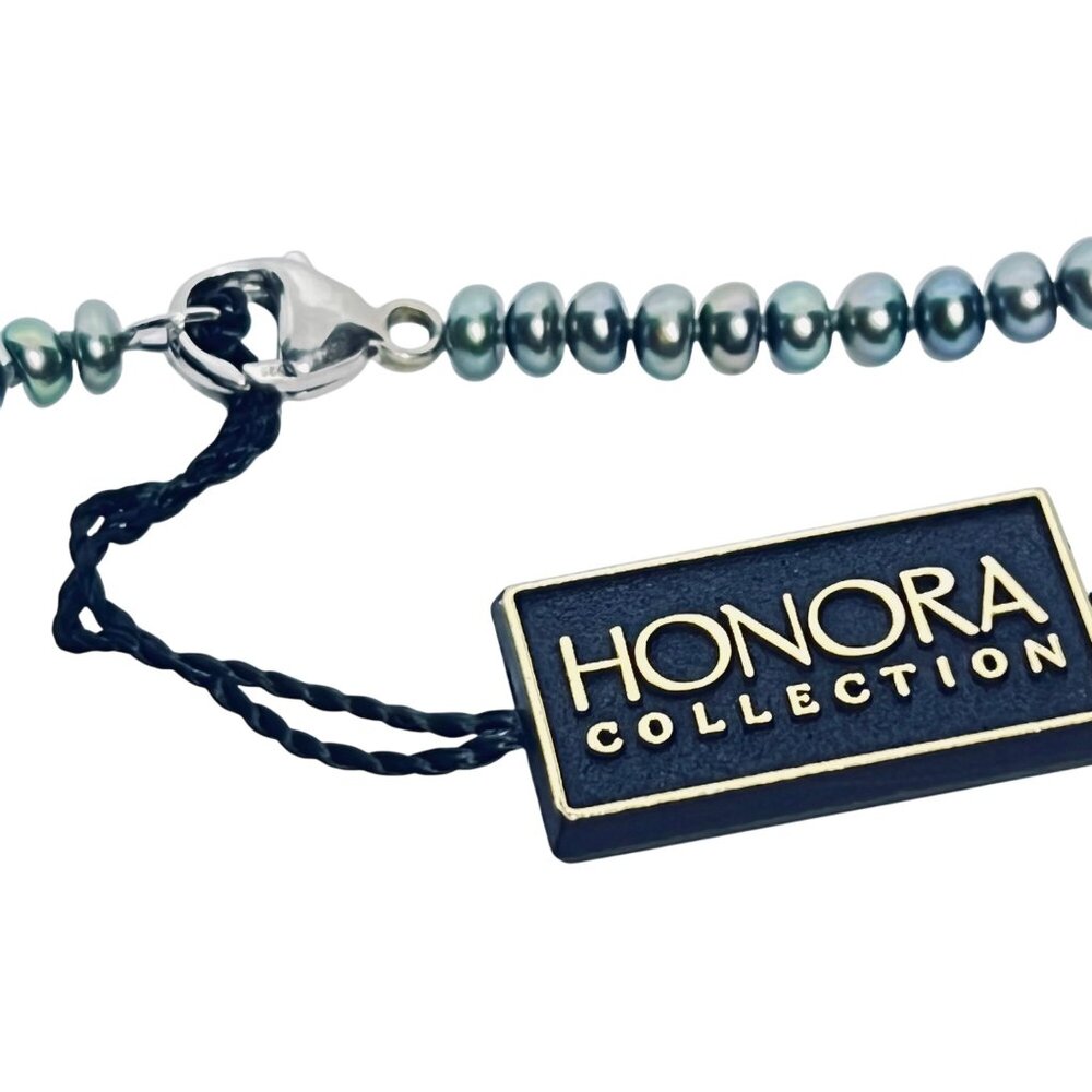 Honora Graduated Green Freshwater Pearl Choker Necklace (6035-1-2) - Picture 4 of 5